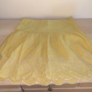 Light Yellow Ruffle Mini Skirt